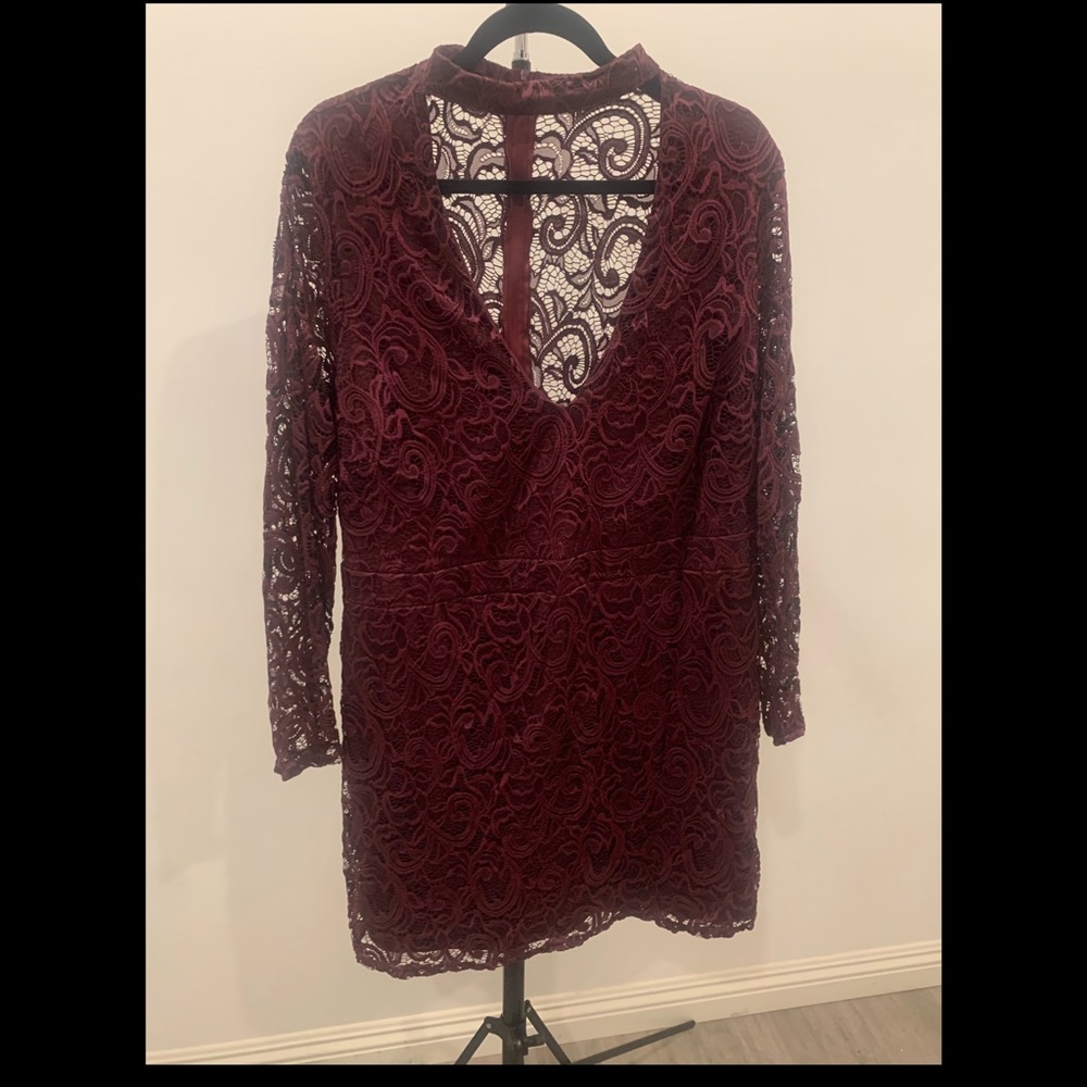 Burgundy lace dress
